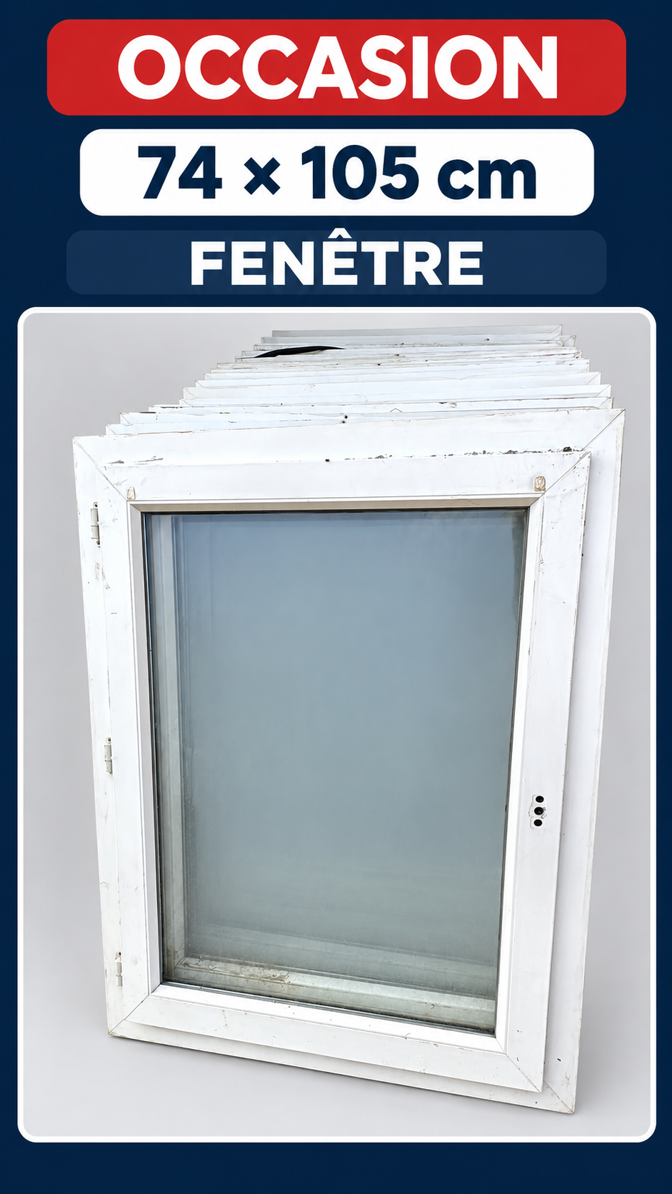Fenêtre PVC d’occasion 74 × 105 cm disponible à Thiès