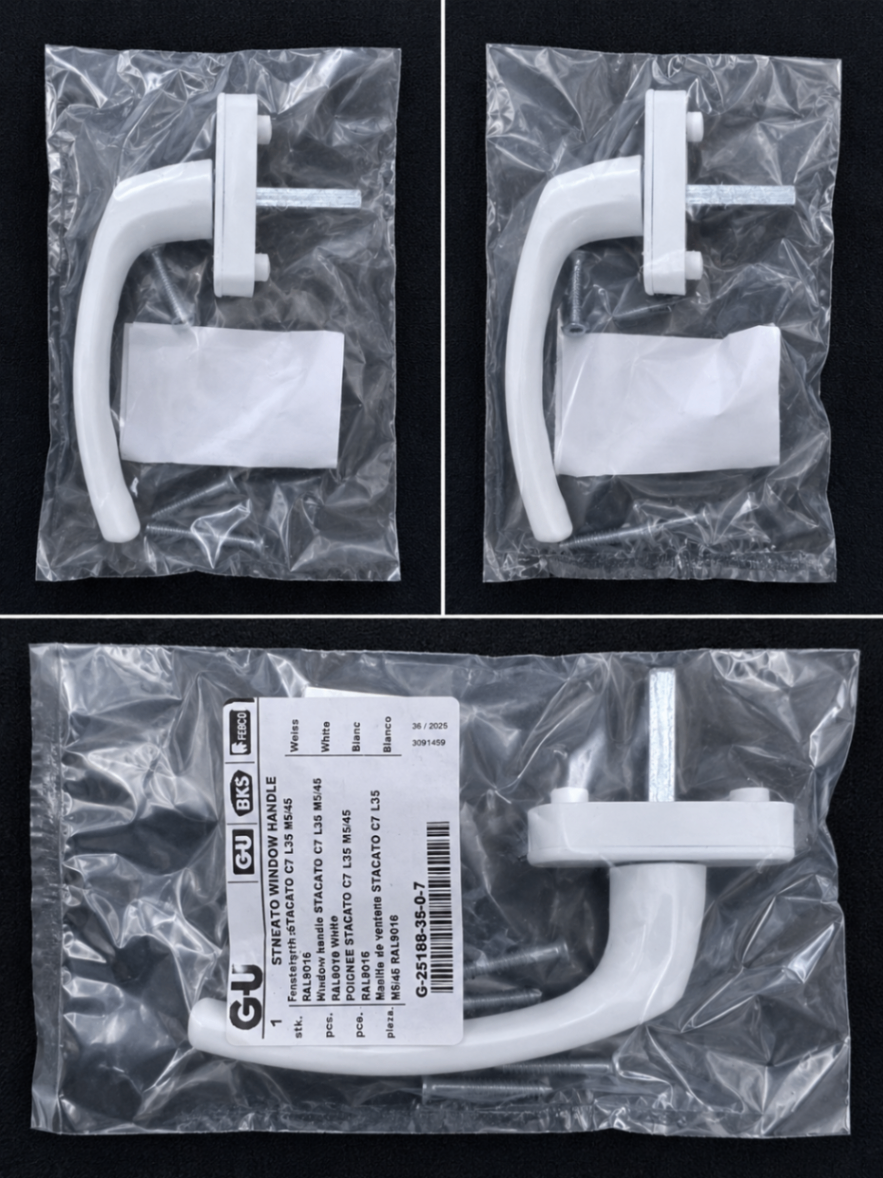 Poignée de fenêtre G-U STACATO C7 blanche RAL 9016 (neuve)
